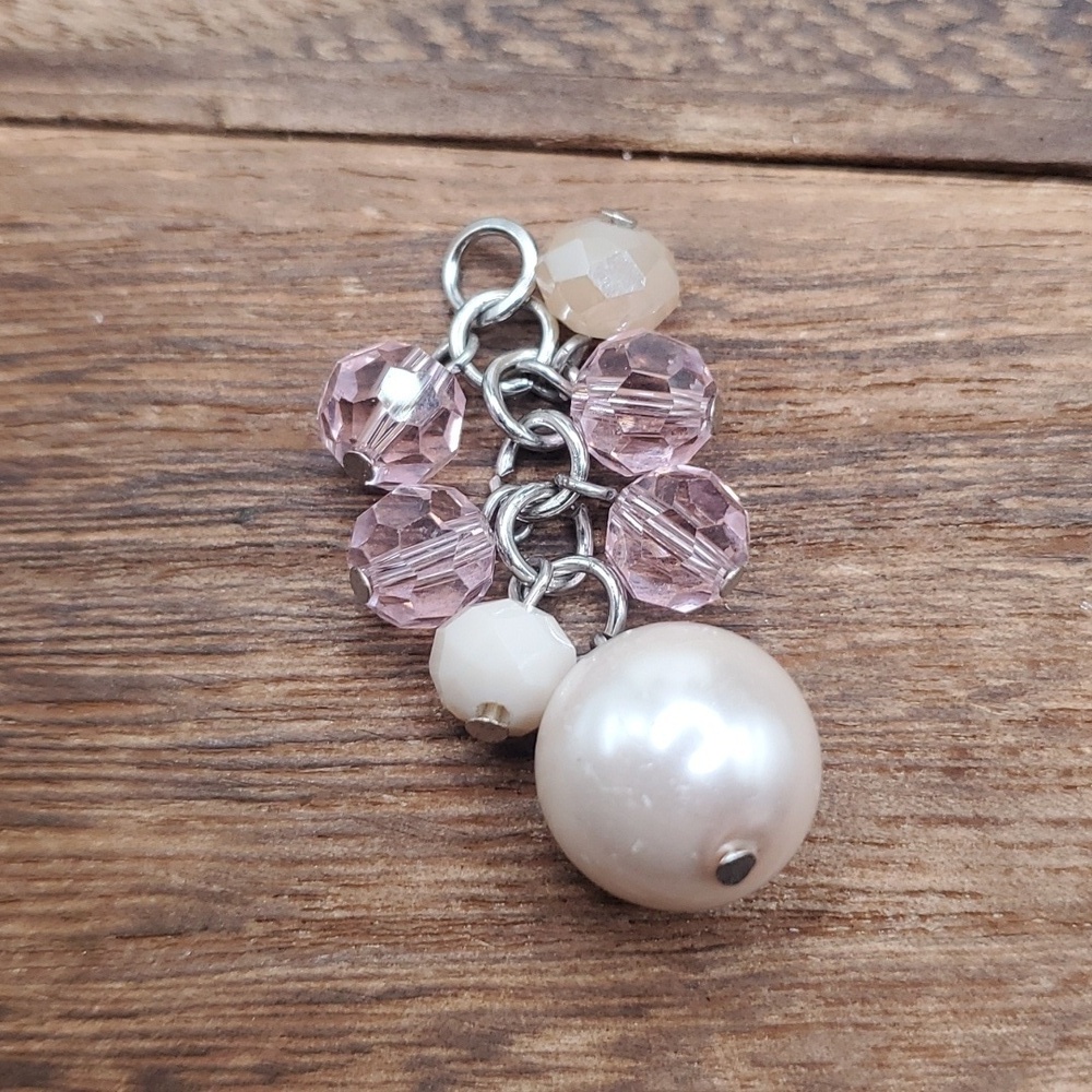 Dew drop pink cranberries fairy frost pendant
